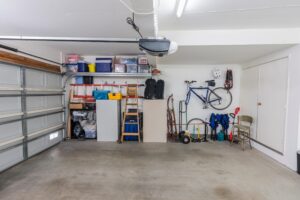 Garage that is in need of a cleanout service by Johnson's junk Removal