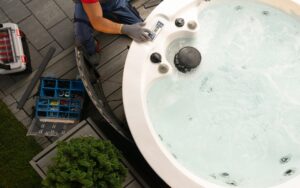 Hot tub dismantled for eco-friendly disposal
